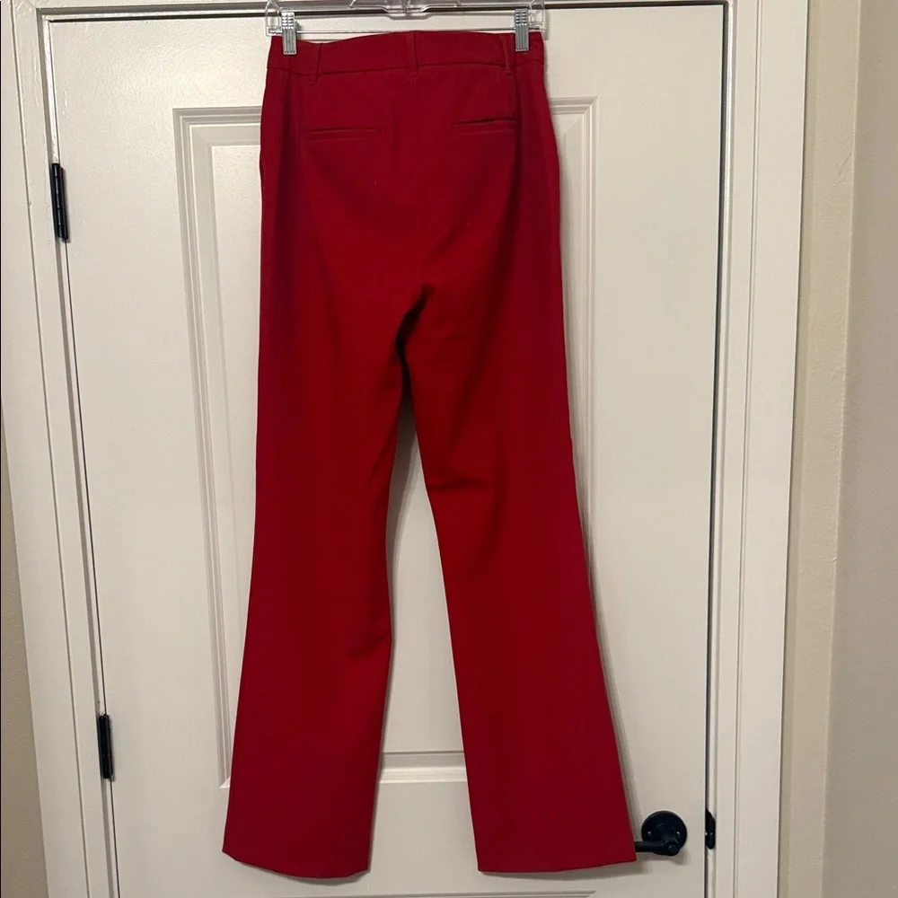 White House Black Market Vibrant Red Flare Pants - Picture 4 of 9